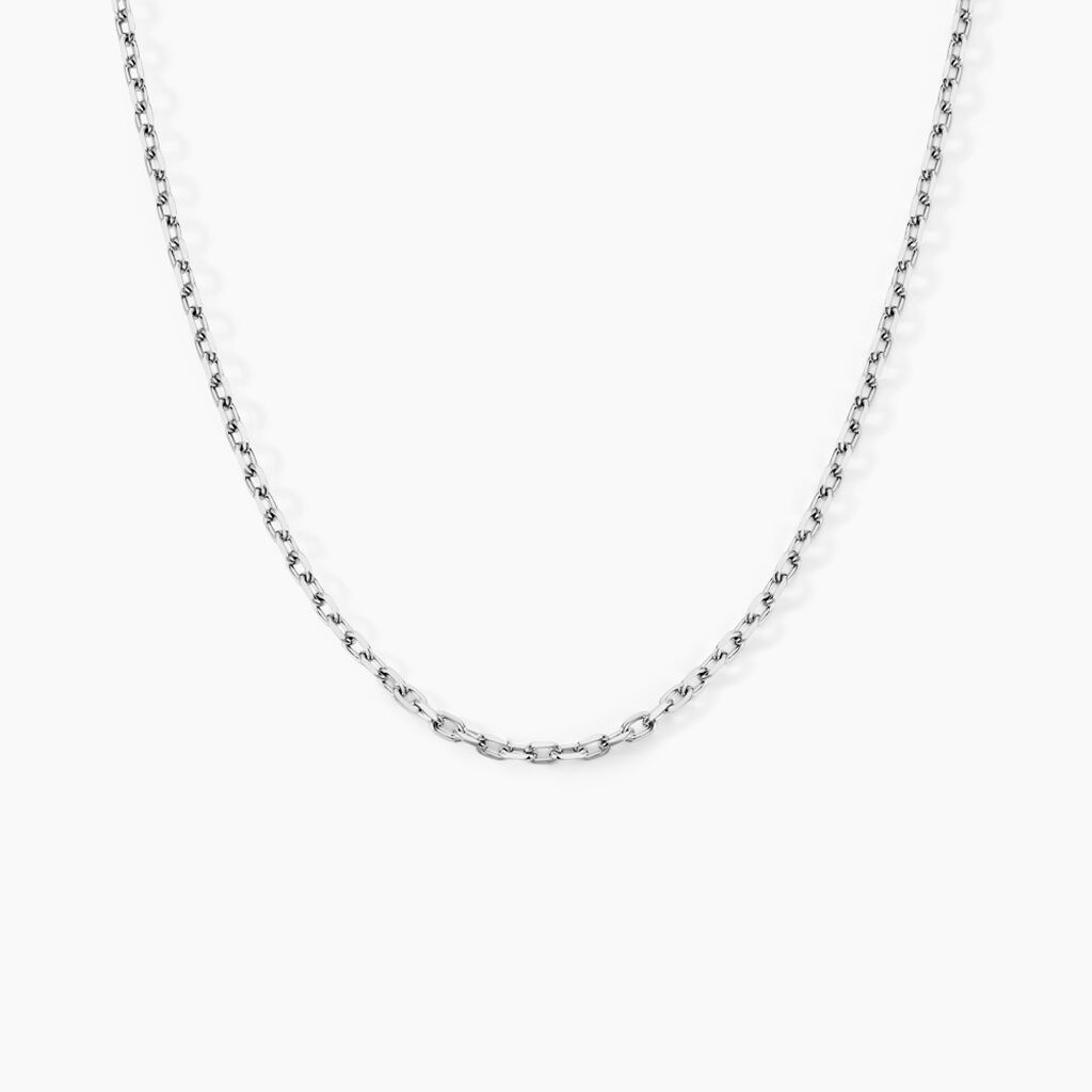 Cha&icirc;ne Claudine Maille For&ccedil;at Argent Blanc - Chaines Famille | Histoire d&rsquo;Or