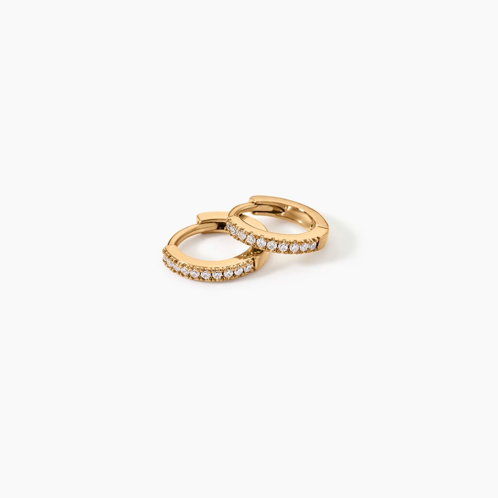 Cr&eacute;oles Kalinda Plaqu&eacute; Or Jaune Oxyde De Zirconium - Boucles d'oreilles cr&eacute;oles Femme | Histoire d&rsquo;Or