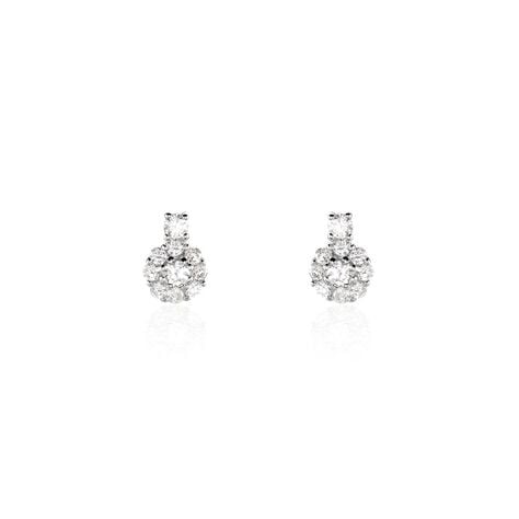 Boucles D'oreilles Puces Melyna Argent Blanc Oxyde De Zirconium - Boucles d'oreilles fantaisie Femme | Histoire d’Or