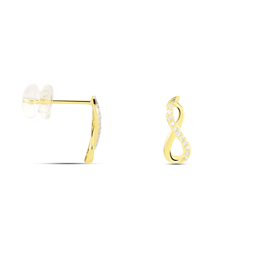 Boucles D'oreilles Puces Osanna Or Jaune Diamants - Clous d'oreilles Femme | Histoire d&rsquo;Or