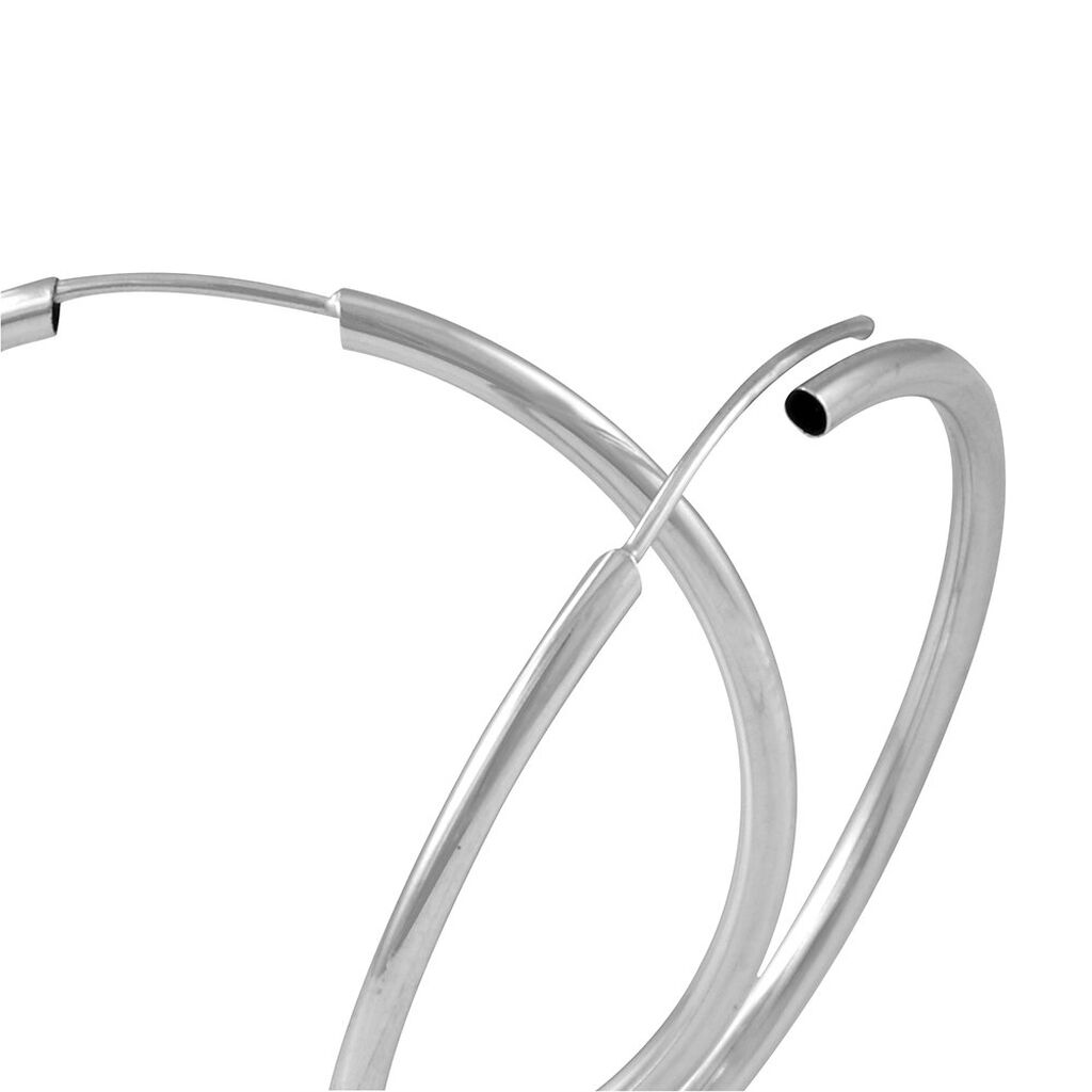 Créoles Valencina Or Blanc - Boucles d'oreilles créoles Femme | Histoire d’Or