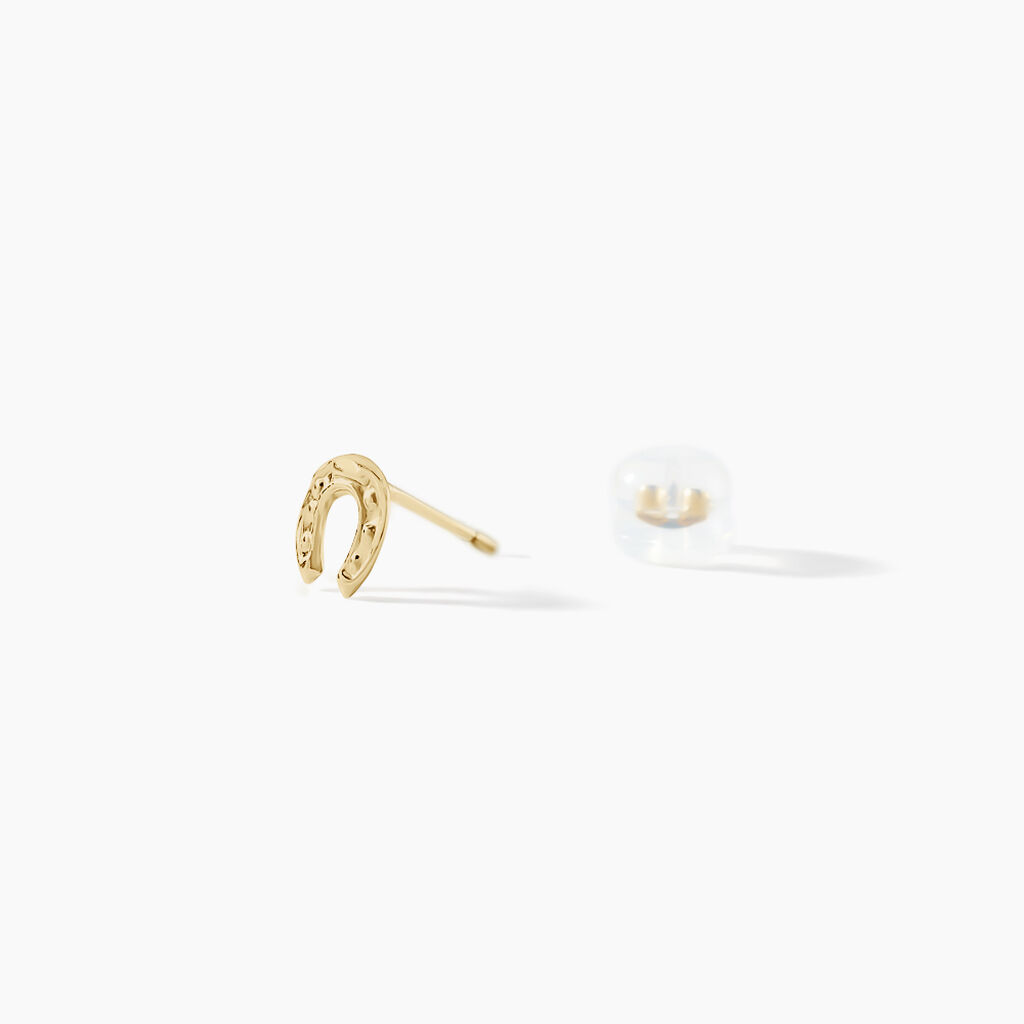 Boucles D'oreilles Puces Freyia Cheval Or Jaune - Clous d'oreilles Famille | Histoire d’Or