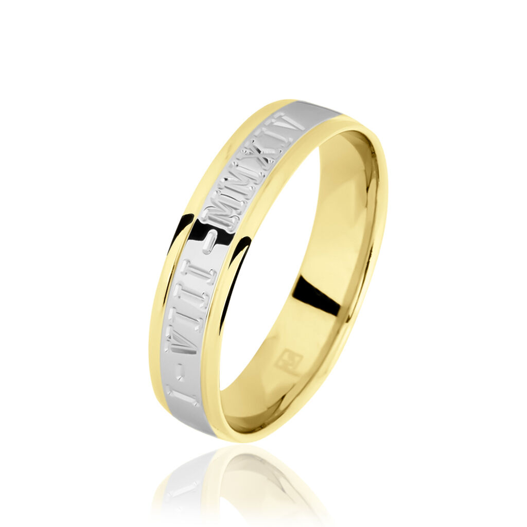 Alliance Romaine Ruban Plat Or Bicolore -  Unisex | Histoire d’Or