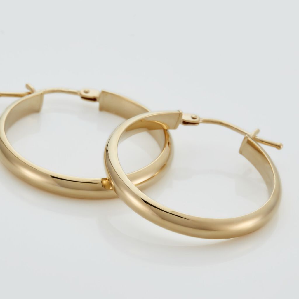 Créoles Shalana Lisses Demi Jonc Or Jaune - Boucles d'oreilles créoles Femme | Histoire d’Or