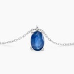 Collier Ovale Or Blanc Saphir - Colliers Femme | Histoire d&rsquo;Or