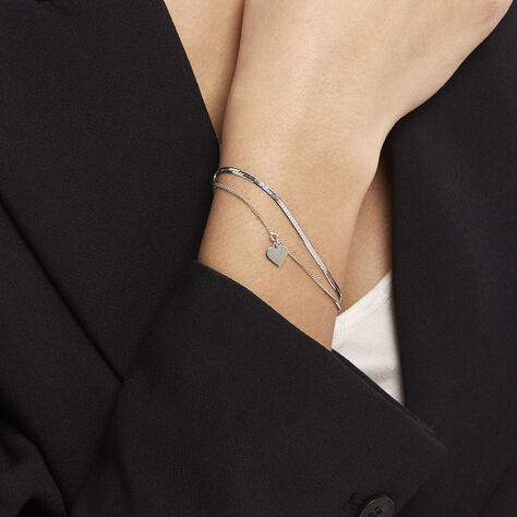 Bracelet Argent Blanc Sapphira - Bracelets Coeur Femme | Histoire d’Or