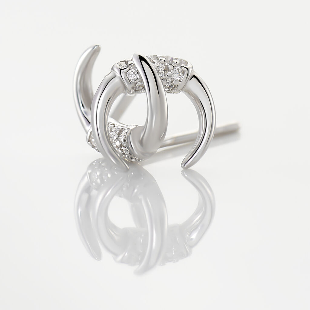 Boucles D'oreilles Puces Corneliana Argent Blanc Oxyde De Zirconium - Boucles d'oreilles fantaisie Femme | Histoire d’Or