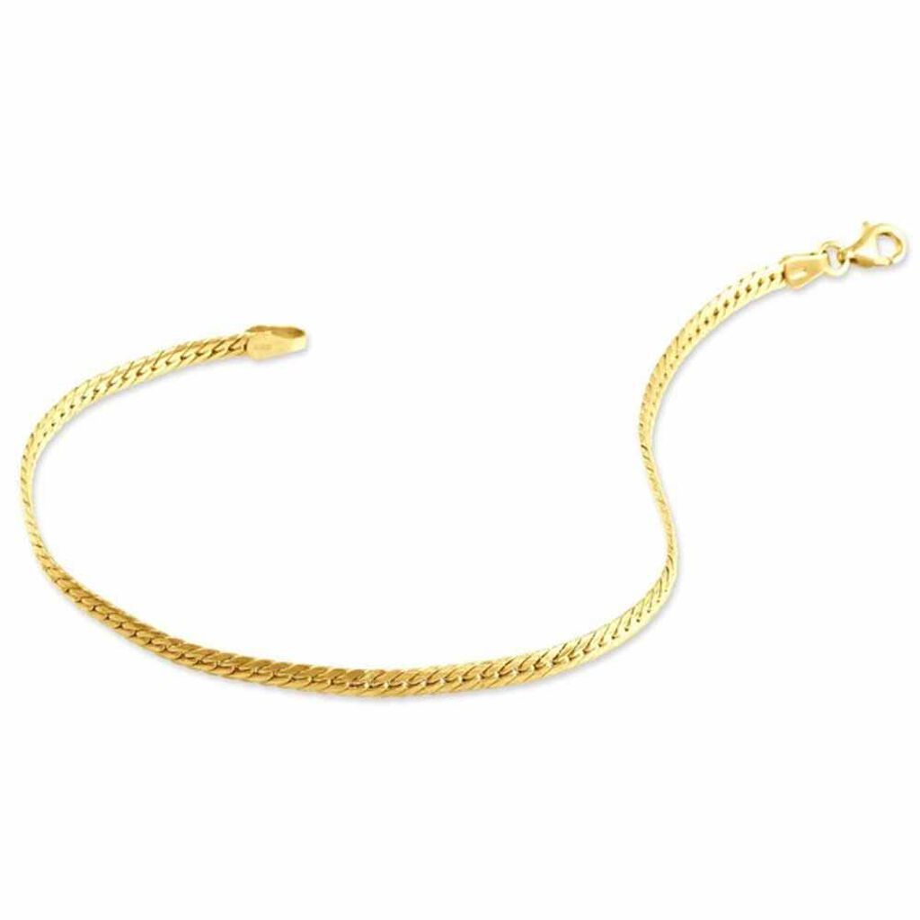 Bracelet Or Jaune Izel Maille Anglaise - Bracelets cha&icirc;ne Femme | Histoire d&rsquo;Or