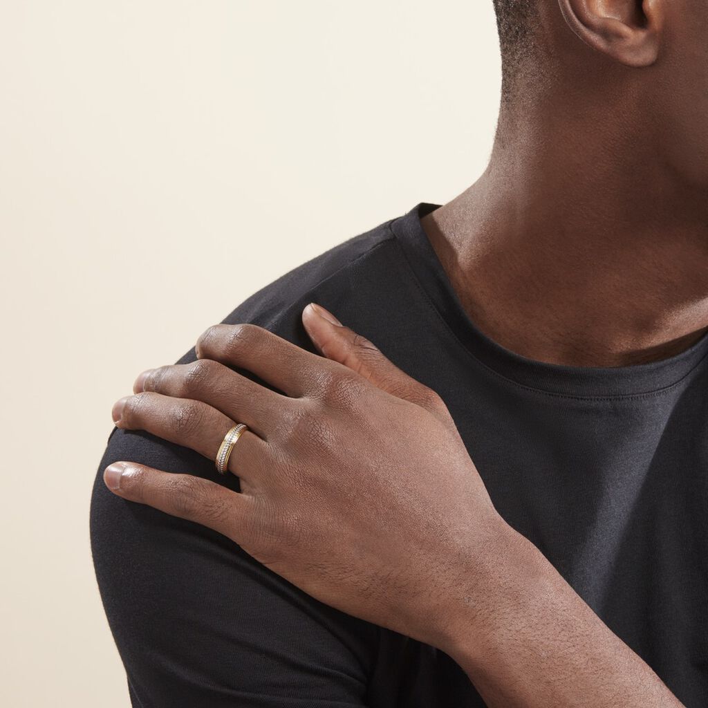 Alliance Izaak Argent Bicolore - Alliances Homme | Histoire d’Or