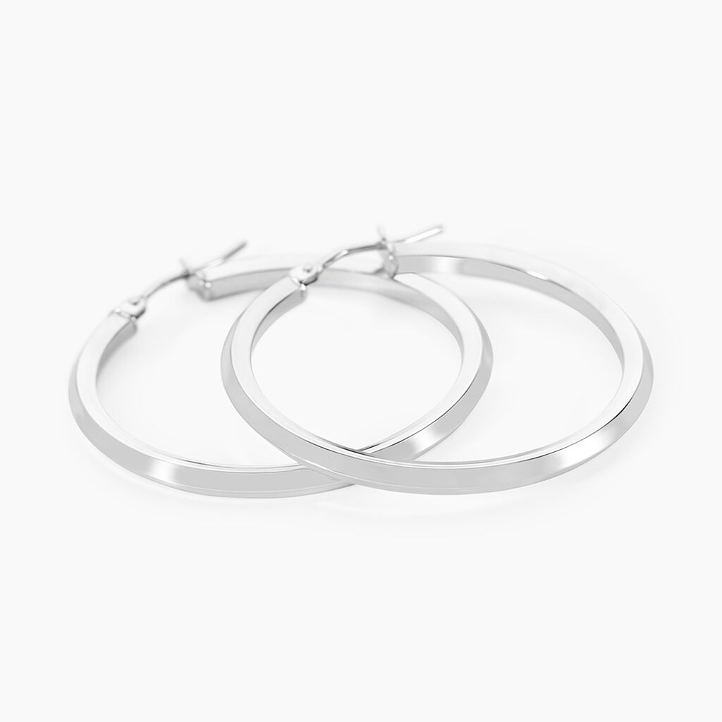 Créoles Ilana Or Blanc - Boucles d'oreilles créoles Femme | Histoire d’Or