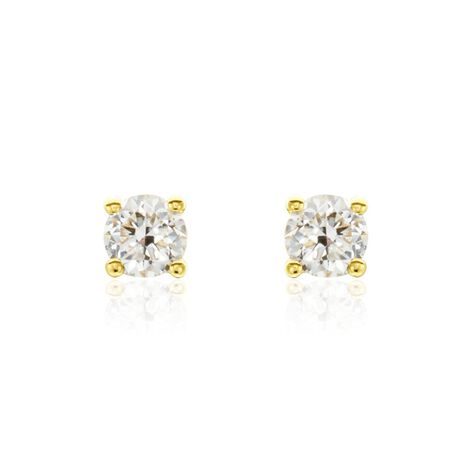 Boucles D'oreilles Puces Or Jaune Victoria Diamants - Clous d'oreilles Femme | Histoire d’Or