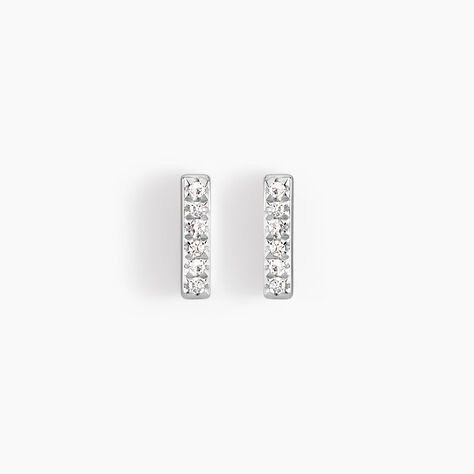Boucles D'oreilles Puces Aprhodisia Or Blanc Diamant Blanc - Clous d'oreilles Femme | Histoire d’Or