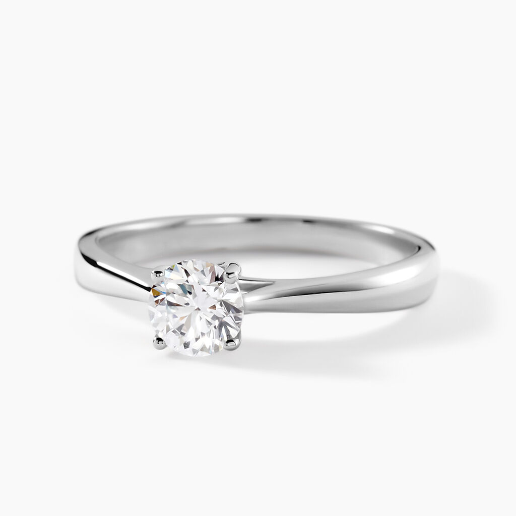 Bague Aphrodite Ld Platine Blanc Diamant Synth&eacute;tique - Bagues solitaires Femme | Histoire d&rsquo;Or