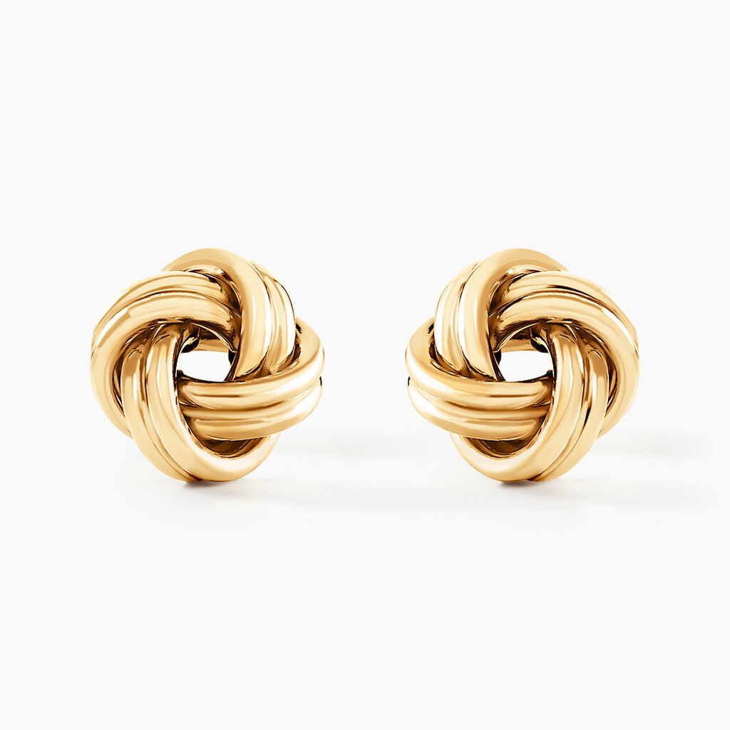 Boucles D'oreilles Puces Ilhame Nid Or Jaune - Clous d'oreilles Femme | Histoire d’Or