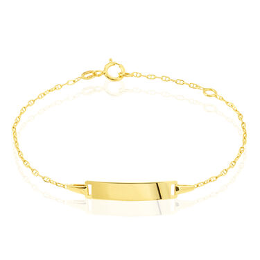 Bracelet Identité Esta Maille Forçat Or Jaune Bracelet Identité Esta Maille Forçat Or Jaune