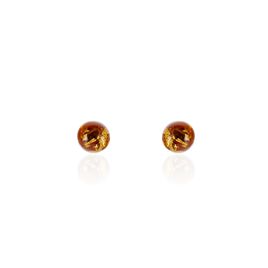 Boucles D'oreilles Puces Brunhild Argent Blanc Ambre - Boucles d'oreilles fantaisie Femme | Histoire d’Or