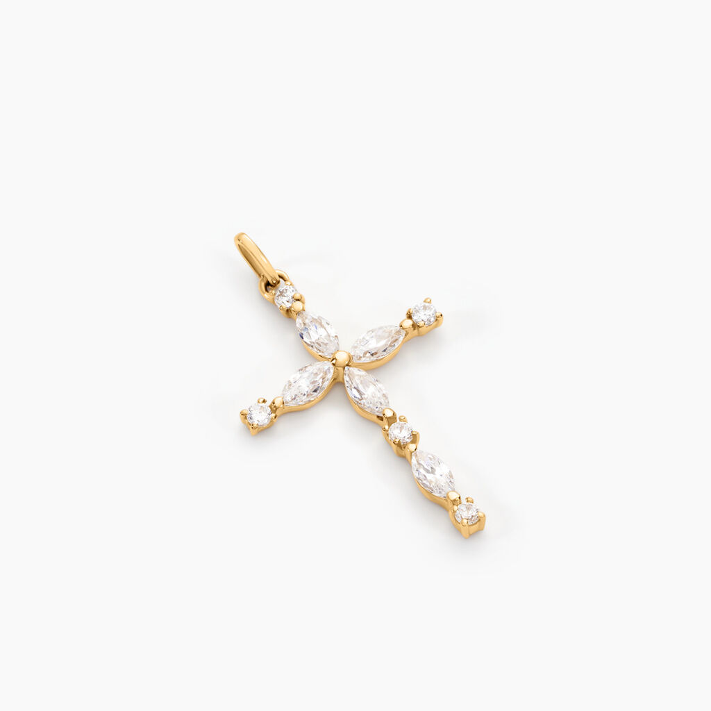 Pendentif Nioclas Or Jaune Oxyde De Zirconium - Pendentifs Communion Femme | Histoire d’Or