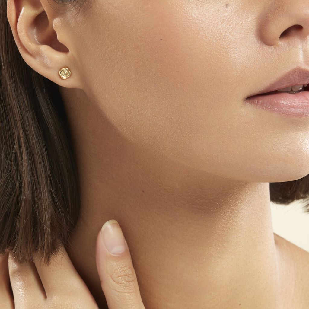 Boucles D'oreilles Puces Philine Fleur Or Jaune - Clous d'oreilles Femme | Histoire d’Or