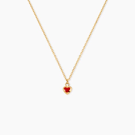 Collier Coralie Coeur Argent Dor&eacute; A L'Or 750/1000 - Colliers fantaisie Enfant | Histoire d&rsquo;Or