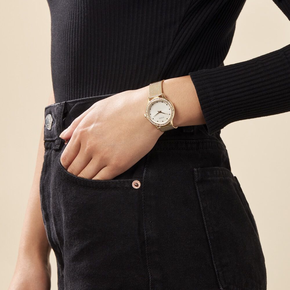 montre guess femme noir strass