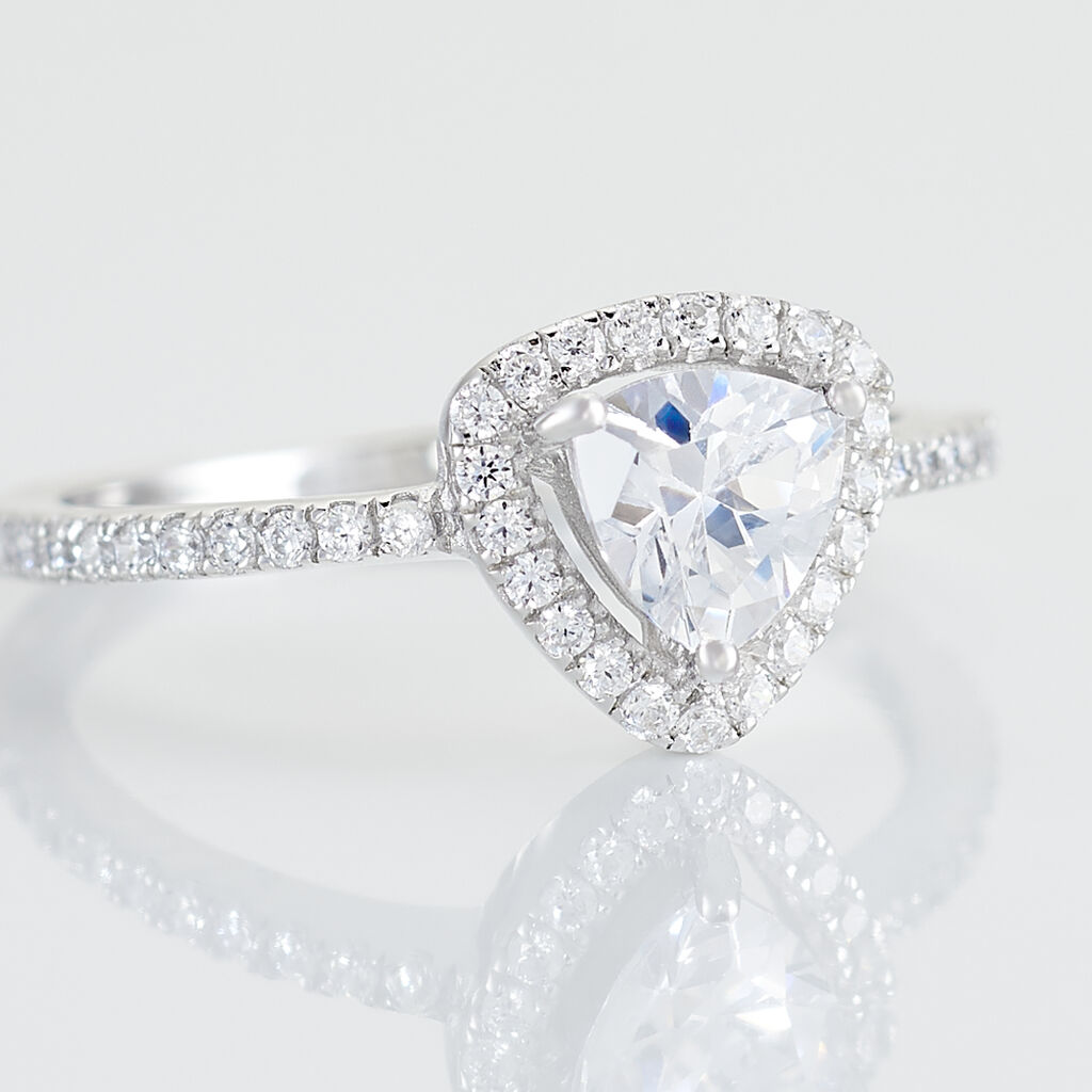 Bague Amantine Argent Blanc Oxyde De Zirconium - Bagues solitaires Femme | Histoire d’Or