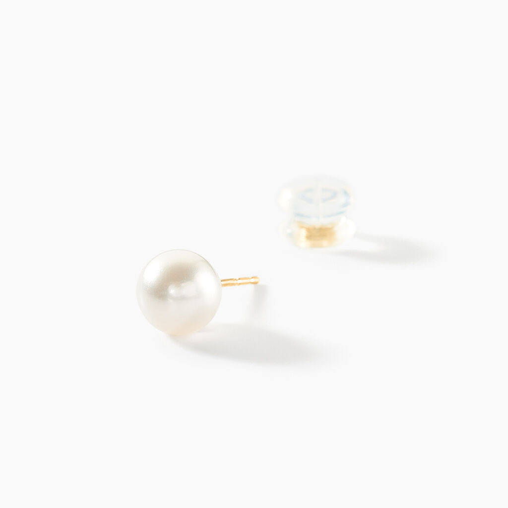 Boucles D'oreilles Puces Suki Or Jaune Perle De Culture - Clous d'oreilles Femme | Histoire d’Or