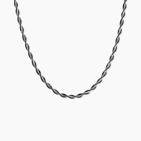 Collier Abie Torsade Argent Bicolore - Chaines Femme | Histoire d’Or