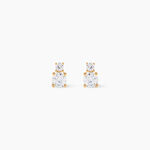 Boucles D'oreilles Puces Constancia Or Jaune Oxyde De Zirconium - Clous d'oreilles Femme | Histoire d&rsquo;Or