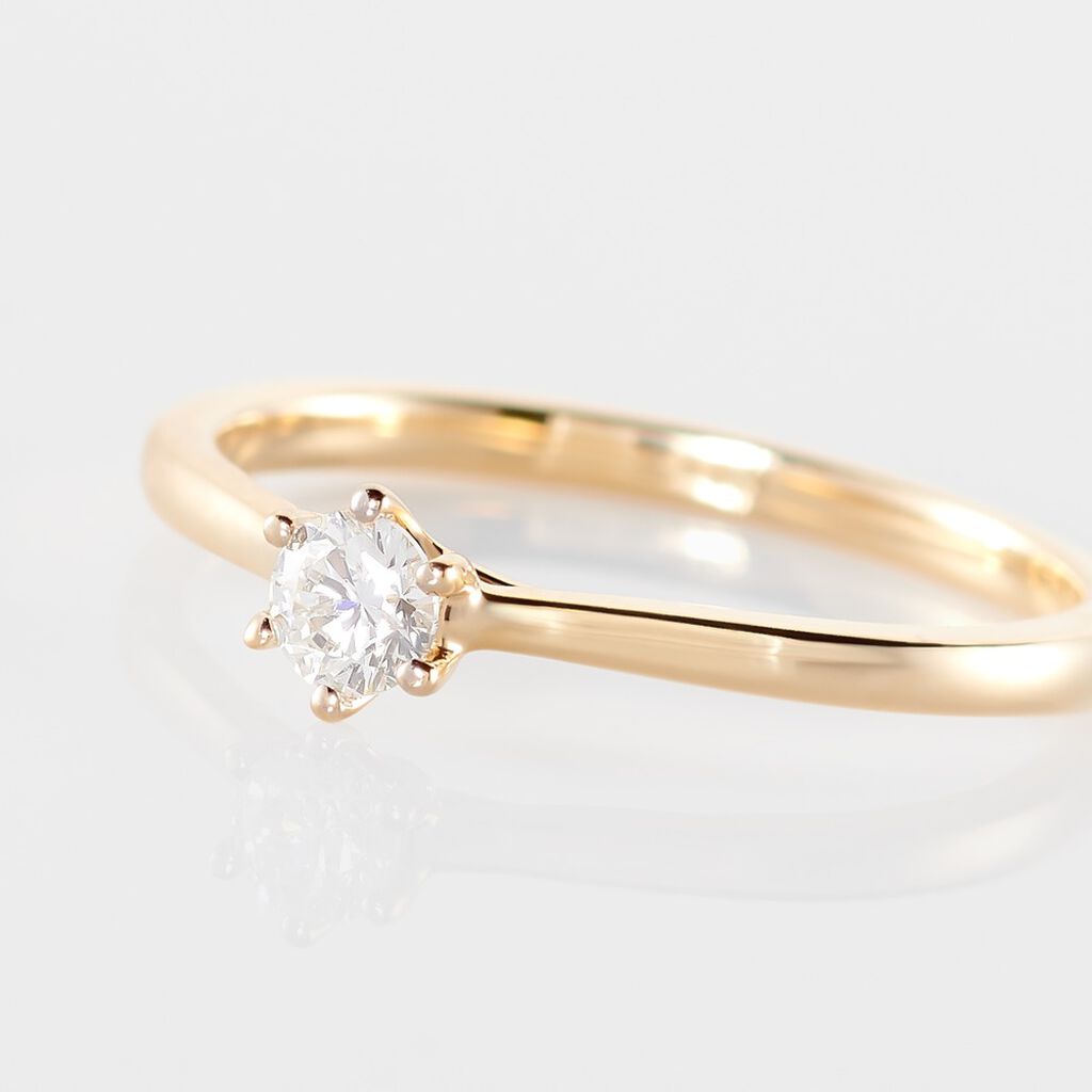 Bague Solitaire Athena Or Jaune Diamant - Bagues solitaires Femme | Histoire d’Or