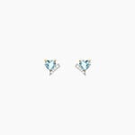 Boucles D'Oreilles Puces Eva Argent Dor&eacute; A L'Or 750/1000 Topaze Oxyde De Zirconium - Clous d'oreilles Femme | Histoire d&rsquo;Or