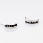 Boucles D'oreilles Puces Demi Lune Or Blanc Diamant - Clous d'oreilles Femme | Histoire d&rsquo;Or