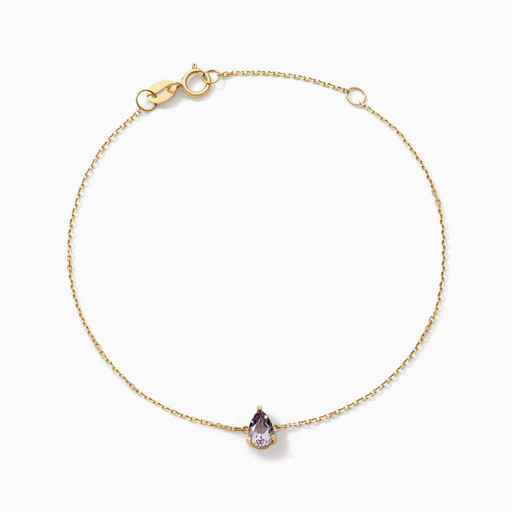 Bracelet Goutte Or Jaune Améthyste - Bracelets Femme | Histoire d’Or