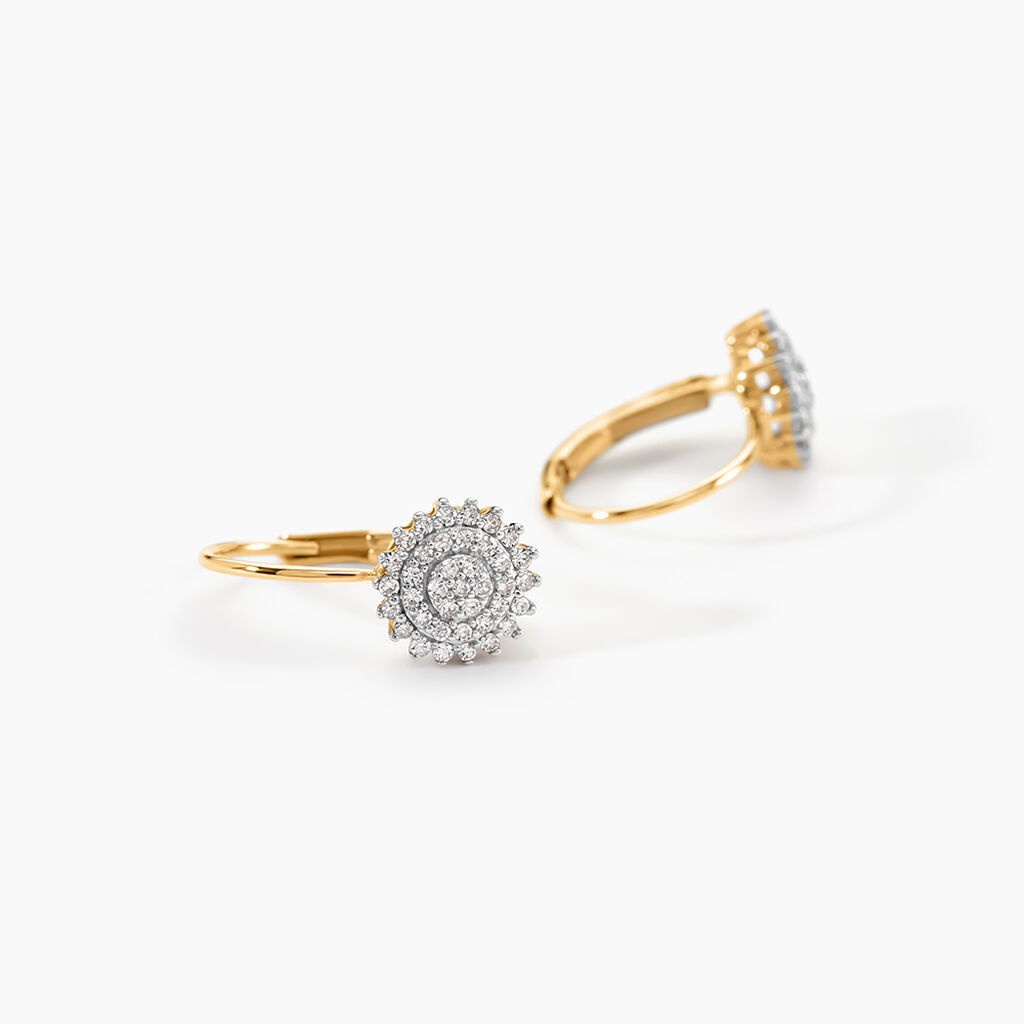Boucles D'oreilles Pendantes Veronick Or Jaune Diamant - Boucles d'oreilles pendantes Femme | Histoire d&rsquo;Or