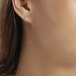 Boucles D'oreilles Puces Terry Or Jaune Calcedoine Et Oxyde - Clous d'oreilles Femme | Histoire d&rsquo;Or