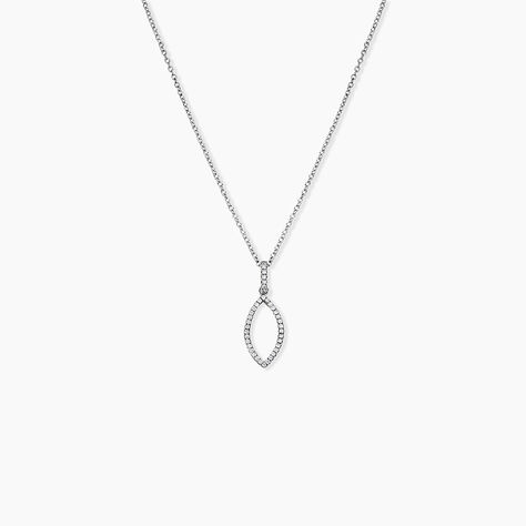 Collier Argent Blanc Oxyde De Zirconium - Colliers fantaisie Femme | Histoire d&rsquo;Or