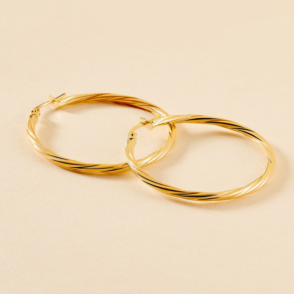 Créoles Youri Or Jaune - Boucles d'oreilles créoles Femme | Histoire d’Or