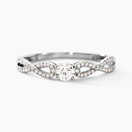 Bague Solitaire Livia Or Blanc Diamant - Bagues solitaires Femme | Histoire d’Or