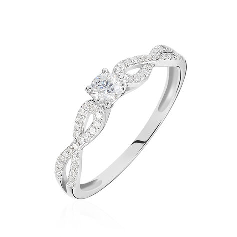 Bague Solitaire Livia Or Blanc Diamant - Bagues solitaires Femme | Histoire d’Or