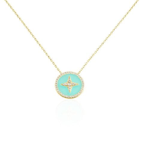 Collier Or Jaune Sweet Rosace Oxyde De Zirconium - Colliers Femme | Histoire d’Or