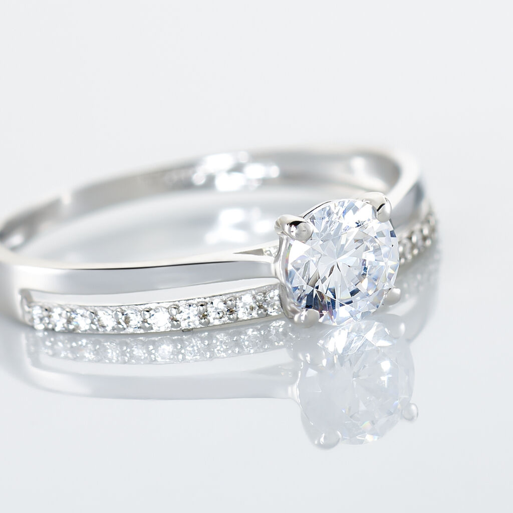 Bague Solitaire Anatoline Or Blanc Oxyde De Zirconium -  Femme | Histoire d’Or