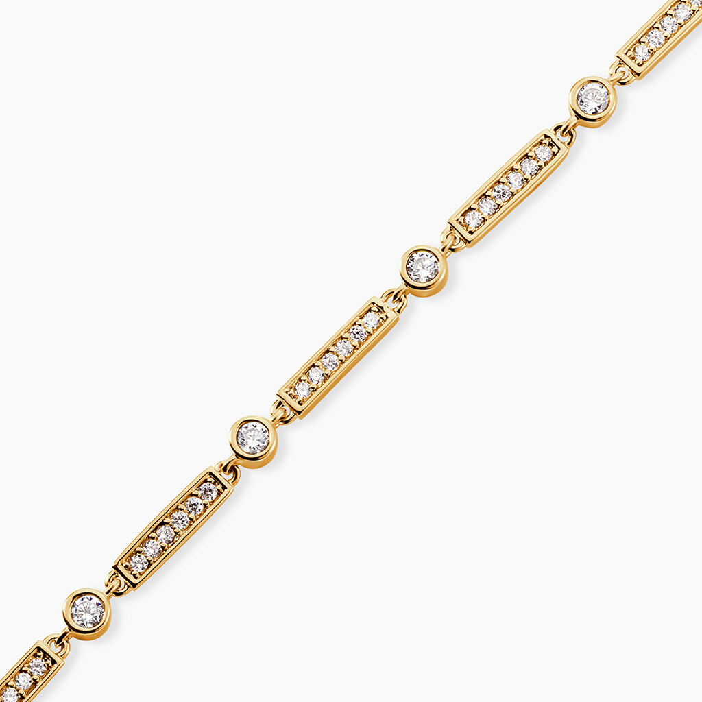 Bracelet Plaqu&eacute; Or Epilobe Oxydes De Zirconium - Bracelets Femme | Histoire d&rsquo;Or