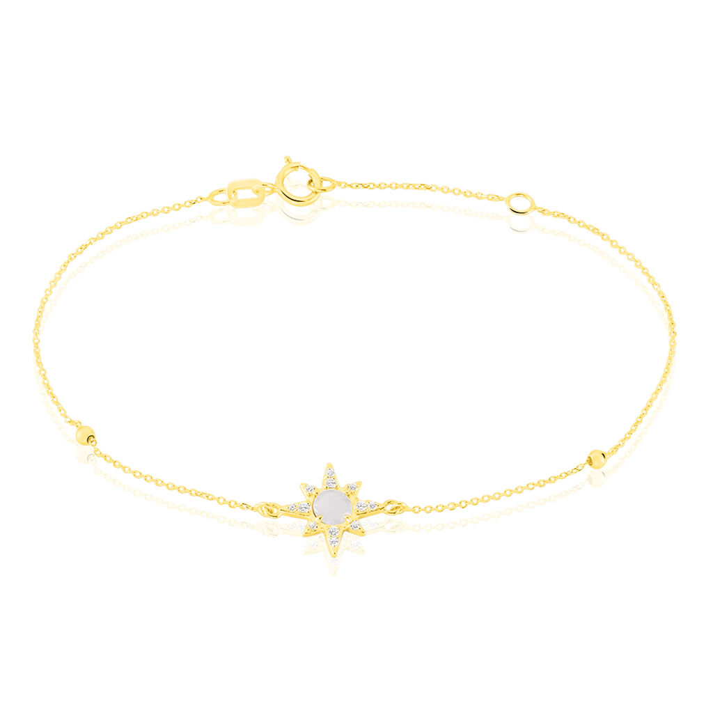 Bracelet Terry Or Jaune Calcedoine Et Oxyde De Zirconium - Bracelets Femme | Histoire d’Or