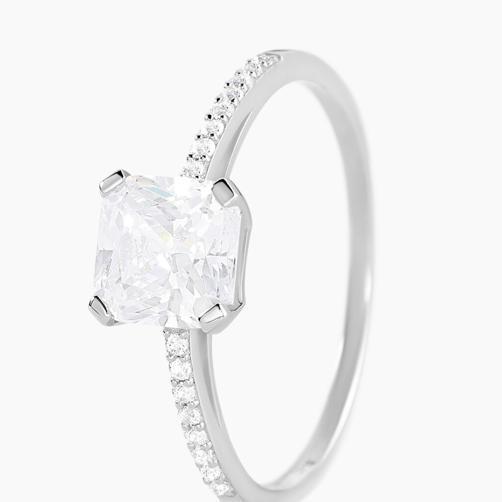 Bague Beline Or Blanc Oxyde De Zirconium - Bagues solitaires Femme | Histoire d’Or