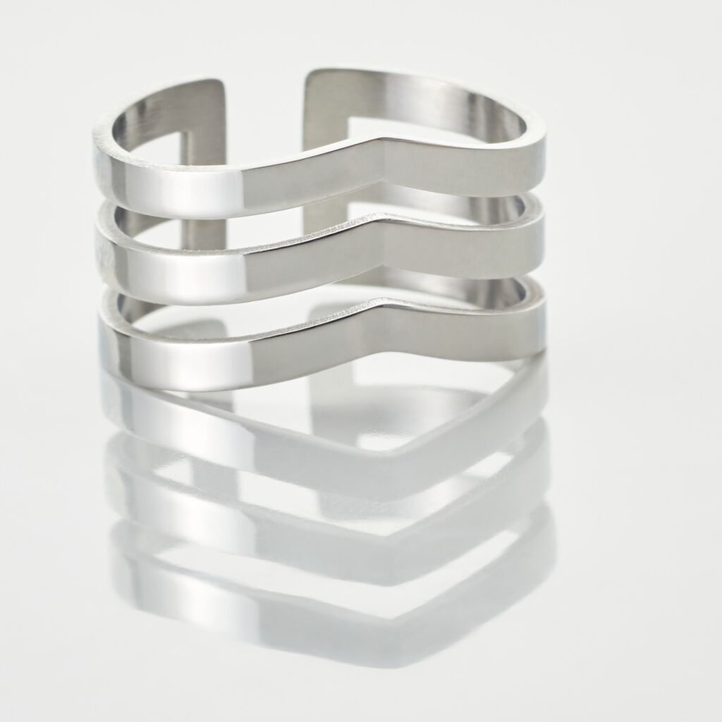 Bague Ajustable Abid Acier Blanc - Bagues fantaisie Femme | Histoire d’Or