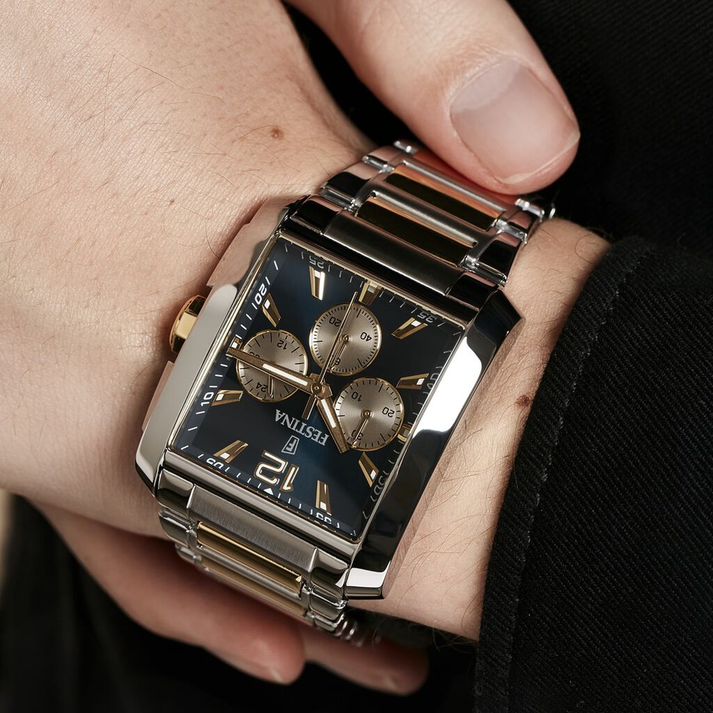 Montre Festina On The Square Chrono Bleu - Montres Homme | Histoire d’Or