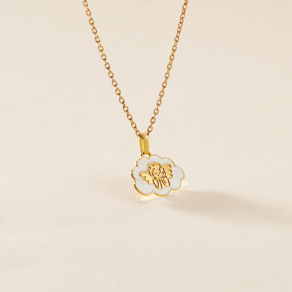 Pendentif Ange Nuage Or Jaune - Cadeaux de naissance Enfant | Histoire d&rsquo;Or