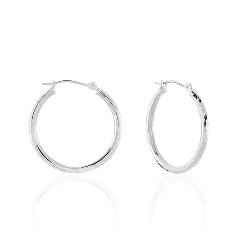 Créoles Cayla Or Blanc - Boucles d'oreilles créoles Femme | Histoire d’Or