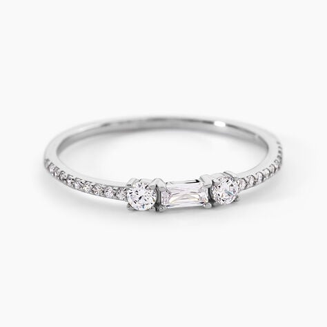 Bague Baguette Argent Blanc Oxyde De Zirconium - Bagues avec pierre Femme | Histoire d&rsquo;Or