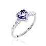 Bague Or Blanc Fany Améthyste Oxydes De Zirconium