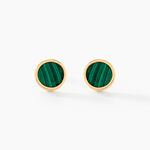 Boucles D'oreilles Puces Lucky Gems Or Jaune Malachite - Clous d'oreilles Femme | Histoire d&rsquo;Or